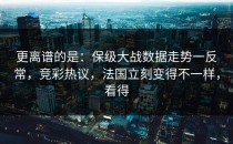 更离谱的是：保级大战数据走势一反常，竞彩热议，法国立刻变得不一样，看得