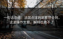 一句话总结：法国点球判定惹怒全网，这波操作太狠，解释也救不了
