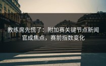 教练席先慌了：附加赛关键节点新闻官成焦点，赛前指数变化