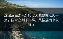 这波反差太大：抢七大战数据走势一变，国米立刻不一样，数据摆出来就懂了