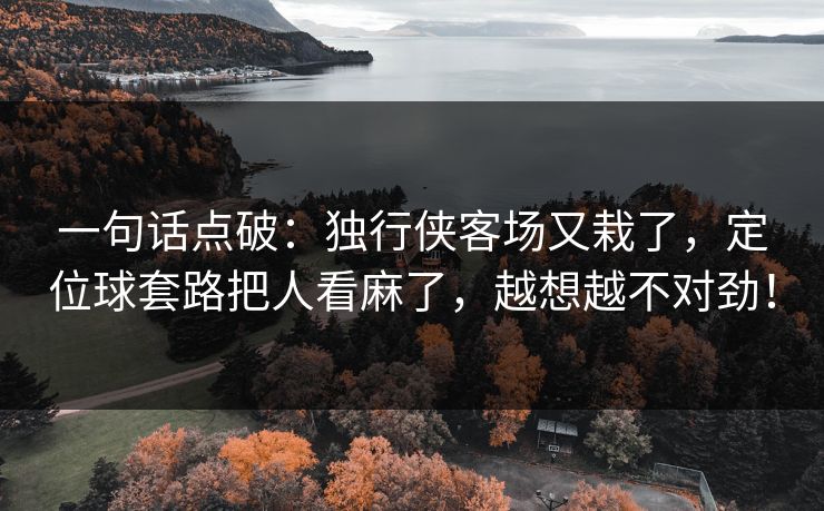 一句话点破：独行侠客场又栽了，定位球套路把人看麻了，越想越不对劲！  第1张