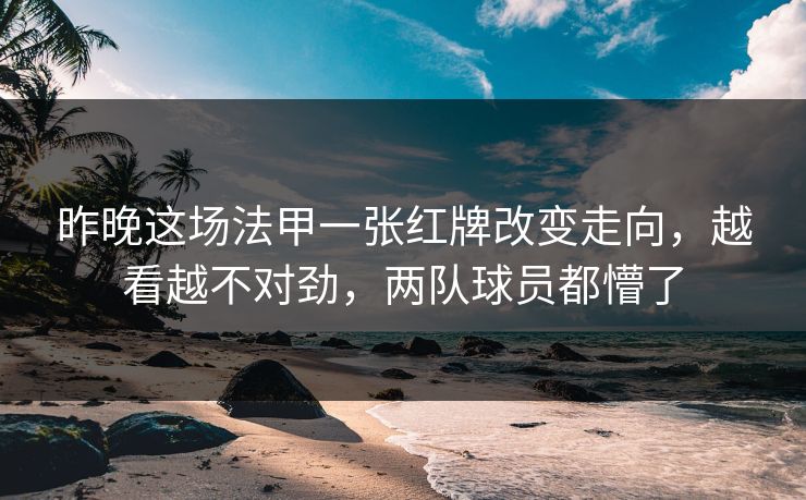 昨晚这场法甲一张红牌改变走向，越看越不对劲，两队球员都懵了  第1张